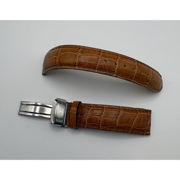 Franck Muller Geneve Brown Crocodile Leather Watch Strap 20mm Stainless Buckle